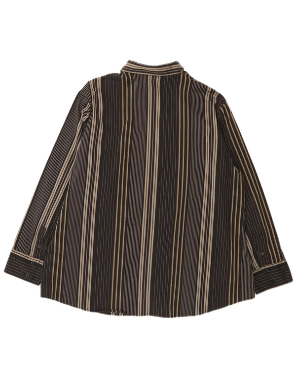Camisa oversized feminina ELENA MIRO Reino Unido 18 XL listrada preta