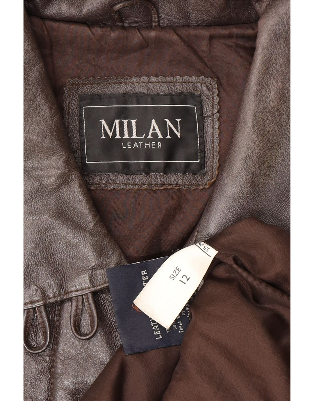 Casaco de couro feminino MILAN UK 12 couro marrom médio