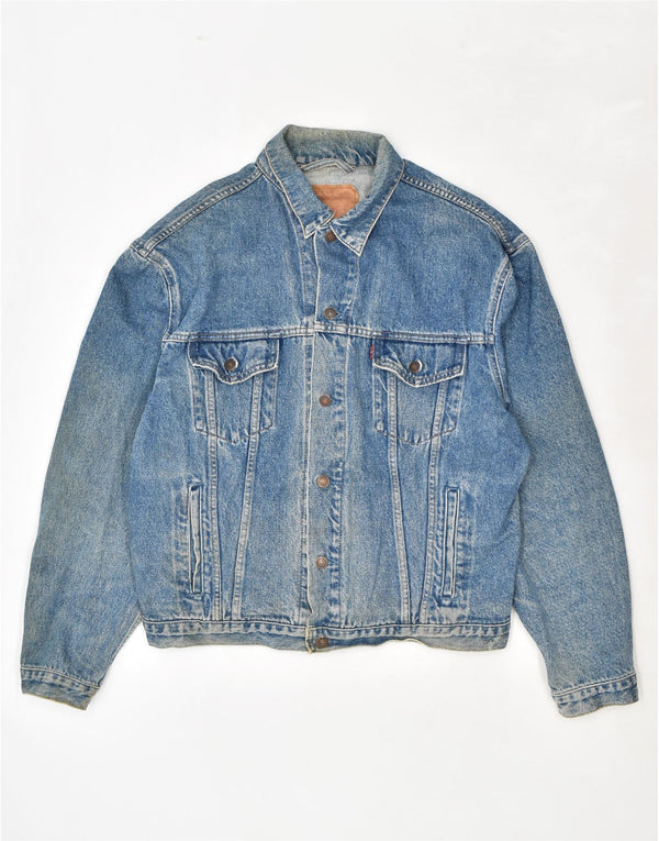Jaqueta jeans masculina LEVI'S UK 42 XL algodão azul