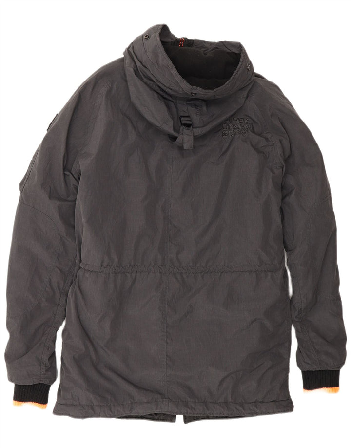 Jaqueta Parka masculina Superdry com capuz UK 38 Nylon cinza médio