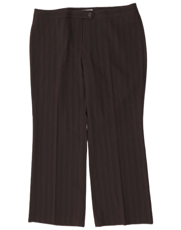 Calça feminina Marks & Spencer UK 20 2XL W40 L30 listrada marrom