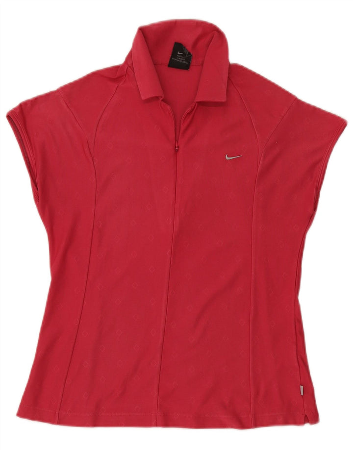 Camisa polo feminina Nike UK 10/12 média rosa geométrica