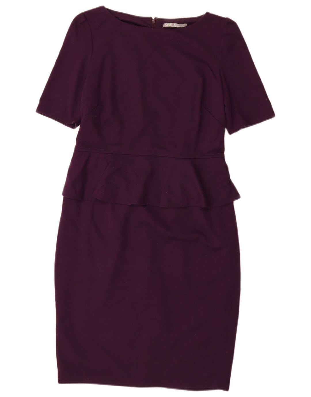 Vestido Peplum feminino MARKS & SPENCER Reino Unido 14 poliéster roxo médio
