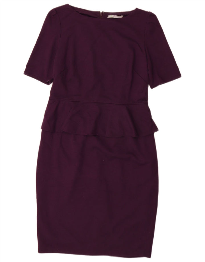 Vestido Peplum feminino MARKS & SPENCER Reino Unido 14 poliéster roxo médio