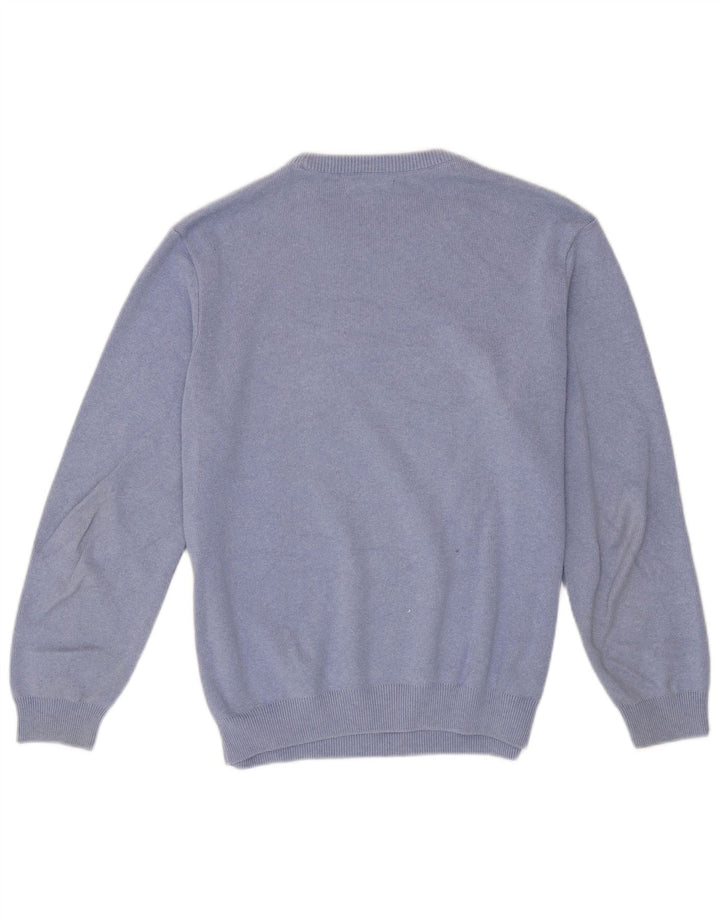 Zara Suéter masculino com gola redonda, azul médio
