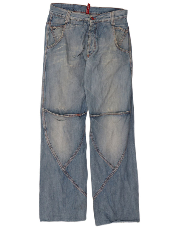 Jeans soltos masculinos MET W32 L34 algodão azul
