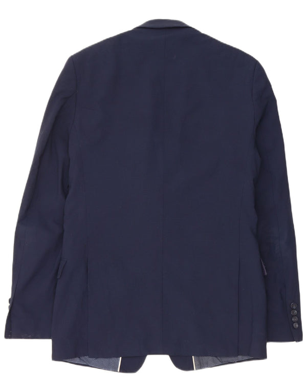 Jaqueta blazer masculina de 2 botões Marks & Spencer Reino Unido 38 lã azul marinho médio