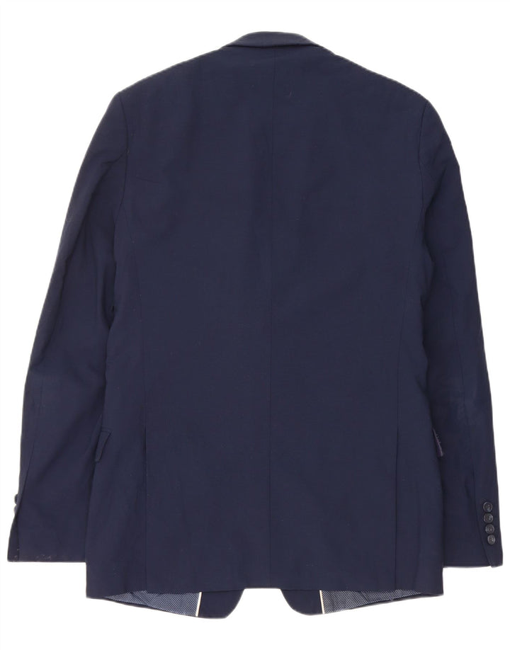 Jaqueta blazer masculina de 2 botões Marks & Spencer Reino Unido 38 lã azul marinho médio