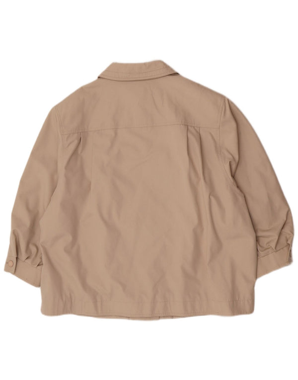 Sobretudo curto feminino Louisoder EU 50 3XL poliéster bege