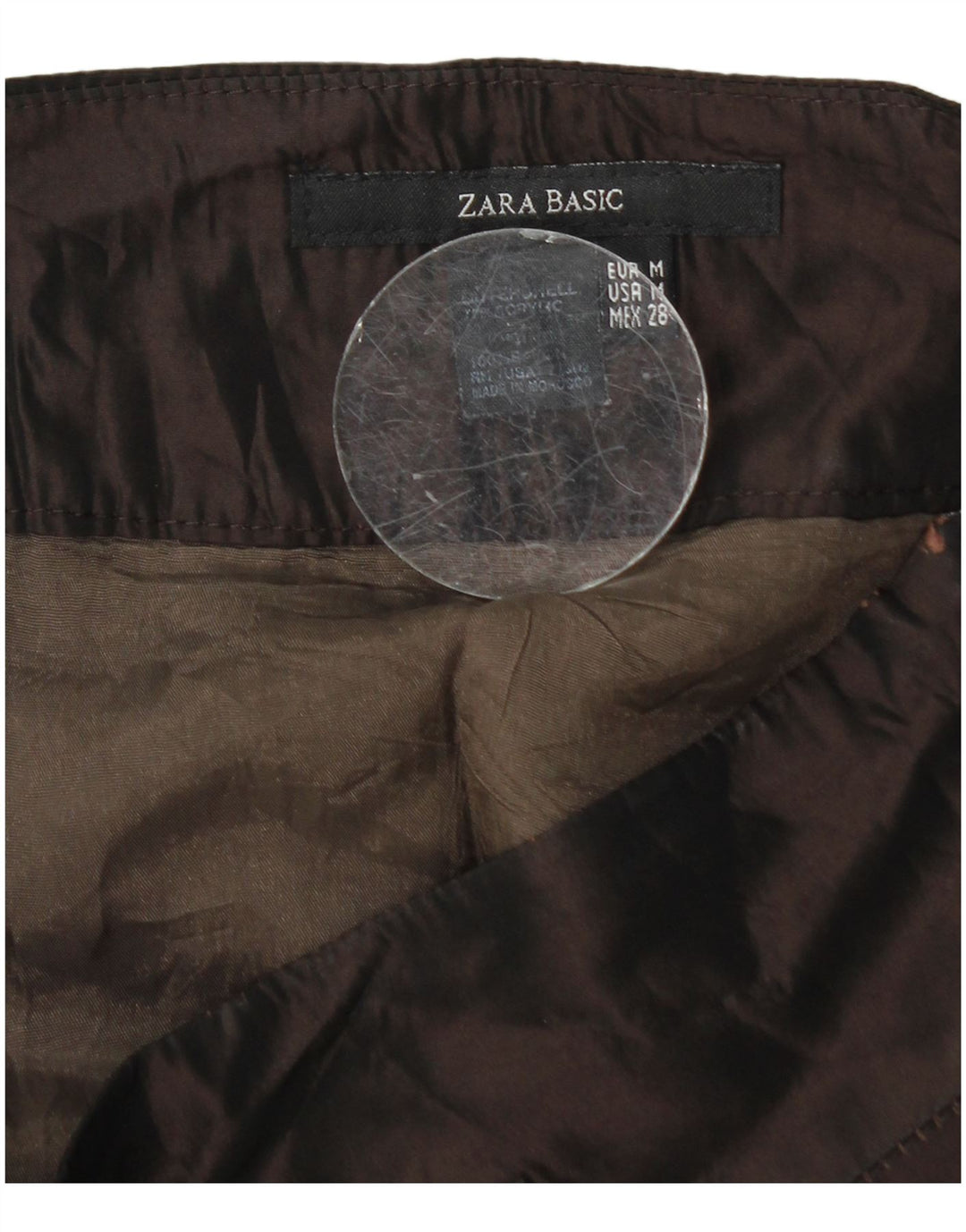 Saia feminina Zara A-Line médio W28 marrom rayon