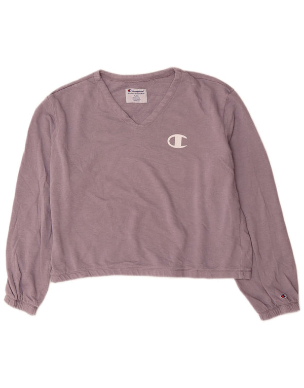 Champion feminino oversized moletom jumper UK 18 XL algodão roxo