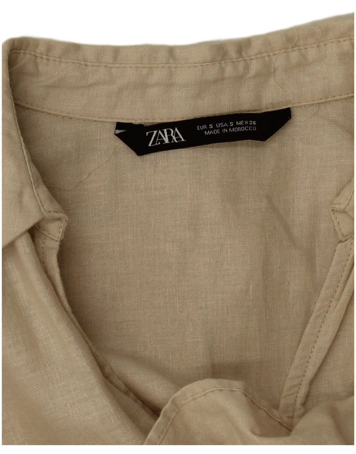 Vestido feminino Zara A-Line UK 10 pequeno bege