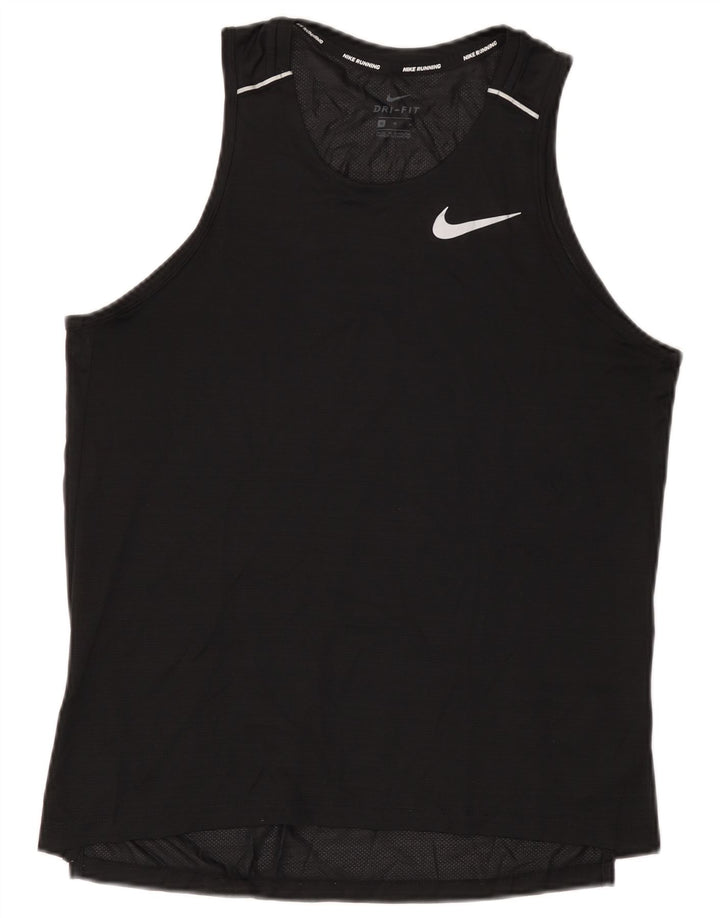 Nike Womens Dri Fit Vest Top UK 14 Médio Preto Poliéster