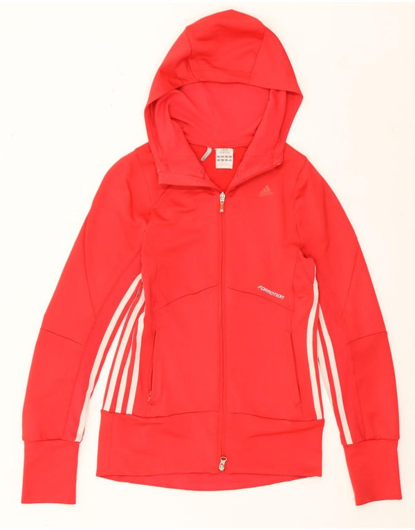 Adidas Womens Clima 365 Zip Hoodie Sweater UK 8 Pequeno Poliéster Vermelho