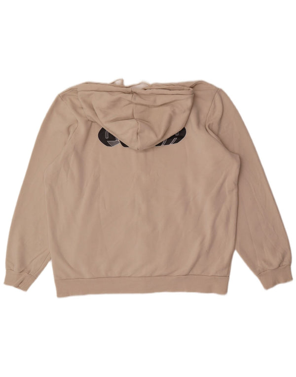 Suéter masculino Puma com capuz e zíper gráfico grande algodão bege