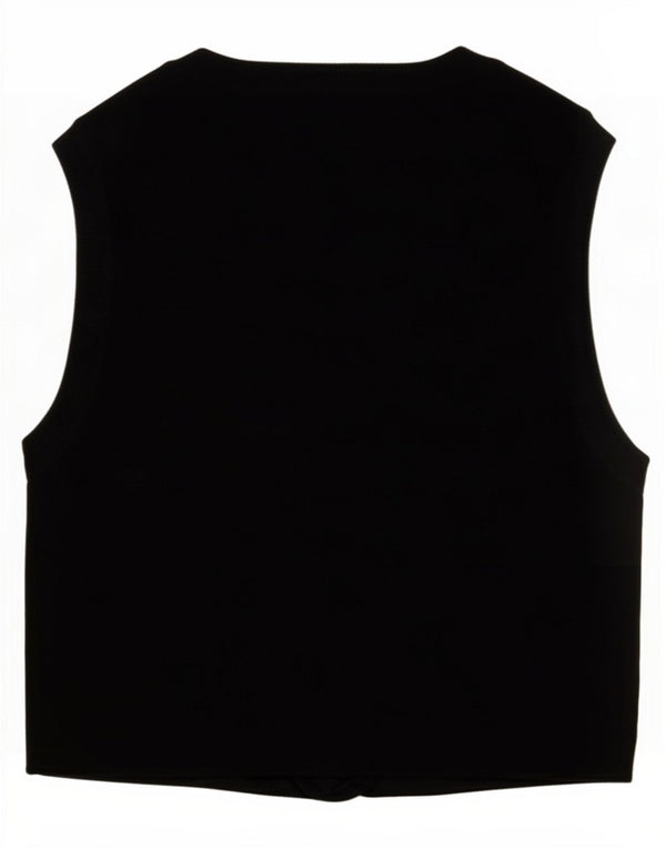 Zara Womens Crop Vest Top UK 8 Pequeno Preto Viscose