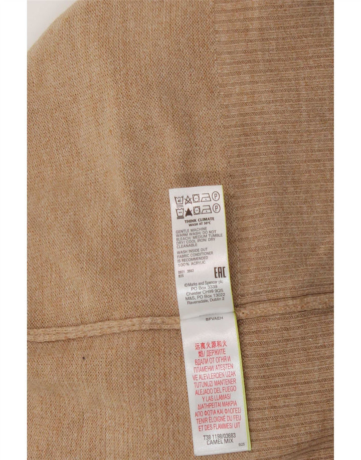 Suéter feminino Marks & Spencer com gola tartaruga Reino Unido 14 médio bege