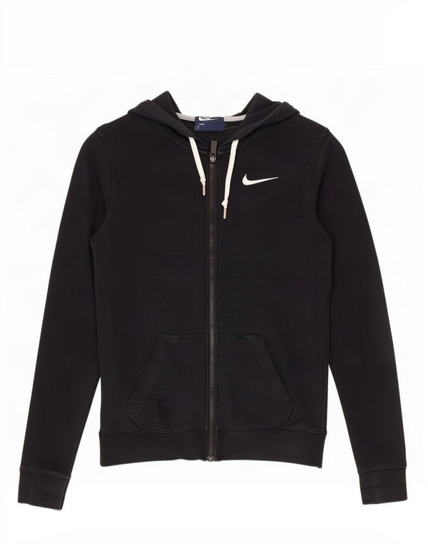 Suéter Nike feminino com capuz e zíper UK 6 XS algodão preto