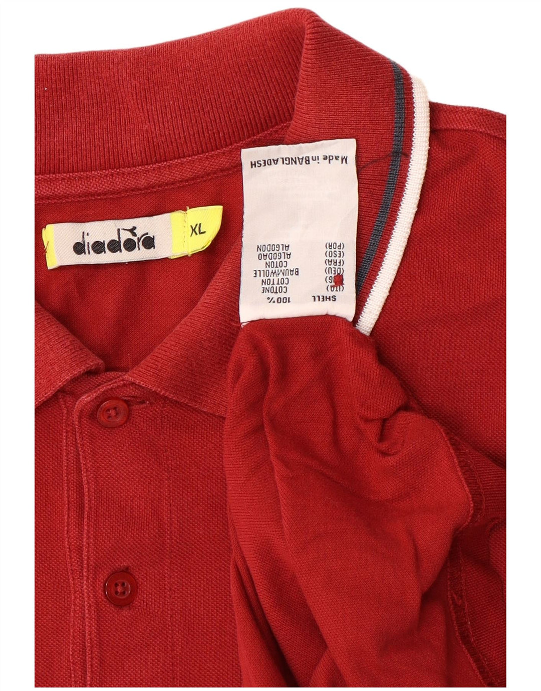 Camisa polo masculina Diadora XL algodão vermelho
