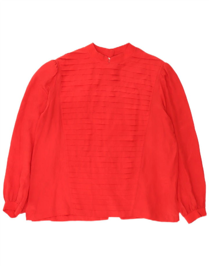 Blusa camisa feminina vintage UE 42 grande seda vermelha