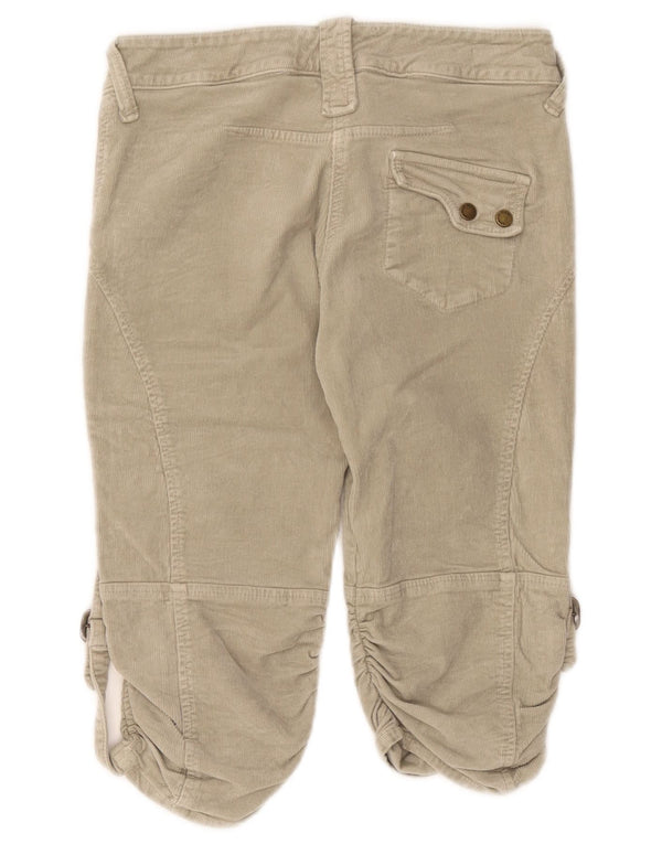 Armani Womens Corduroy Cargo Bermuda Shorts W28 L17 Beige Cotton
