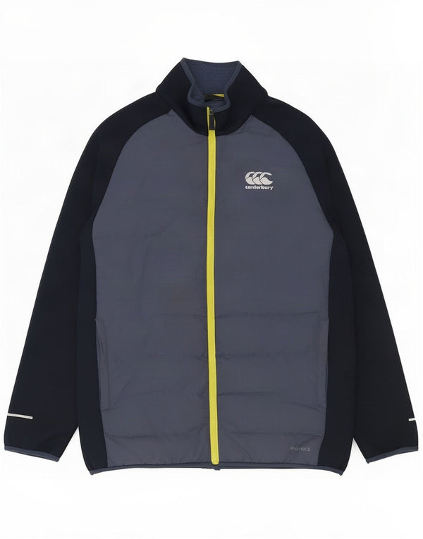 Jaqueta acolchoada masculina Canterbury Reino Unido 36 Poliéster colorblock azul pequeno