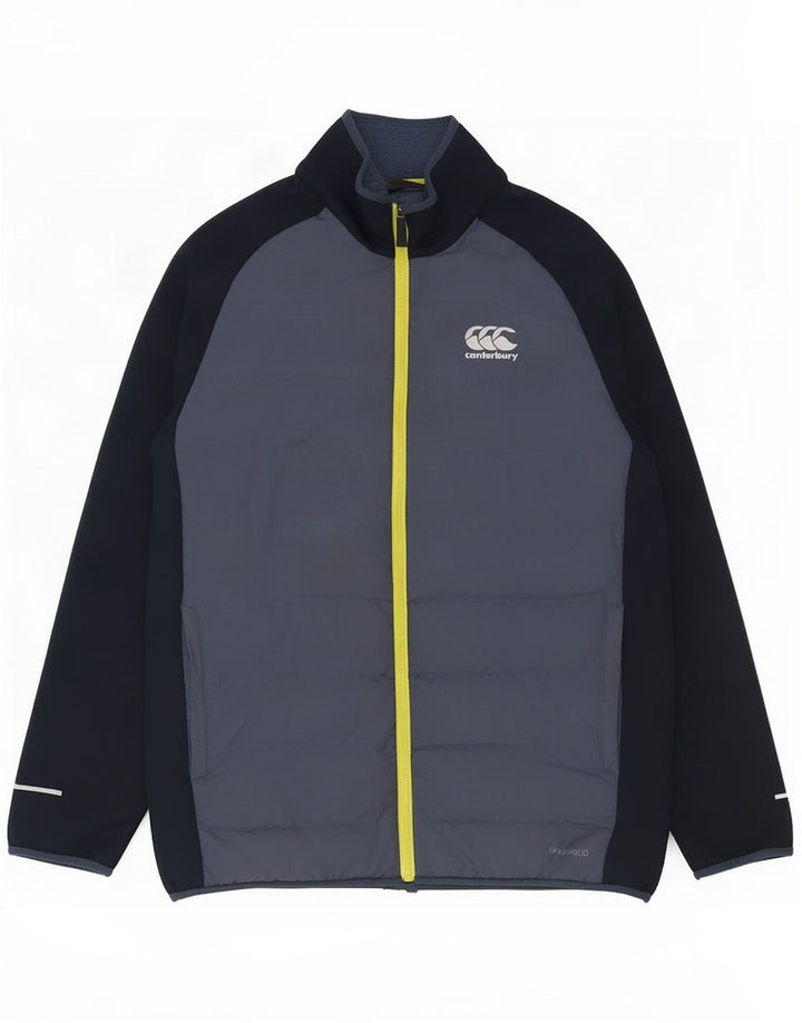 Jaqueta acolchoada masculina Canterbury Reino Unido 36 Poliéster colorblock azul pequeno