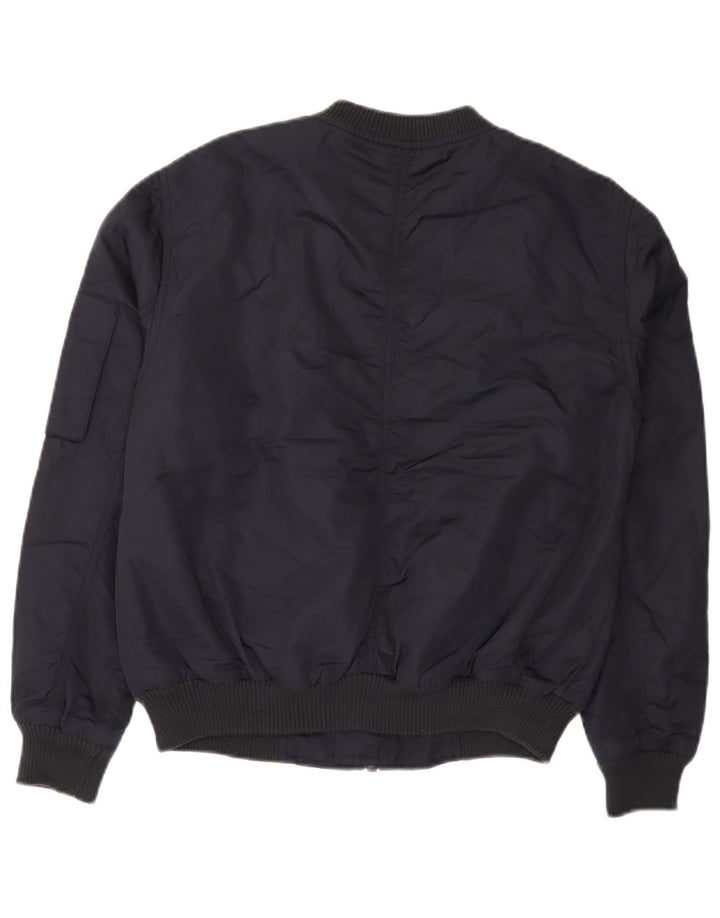 Jaqueta bomber feminina Topshop UK 12 poliéster azul marinho médio