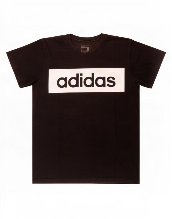 Adidas Mens Graphic T-Shirt Top Grande Algodão Preto