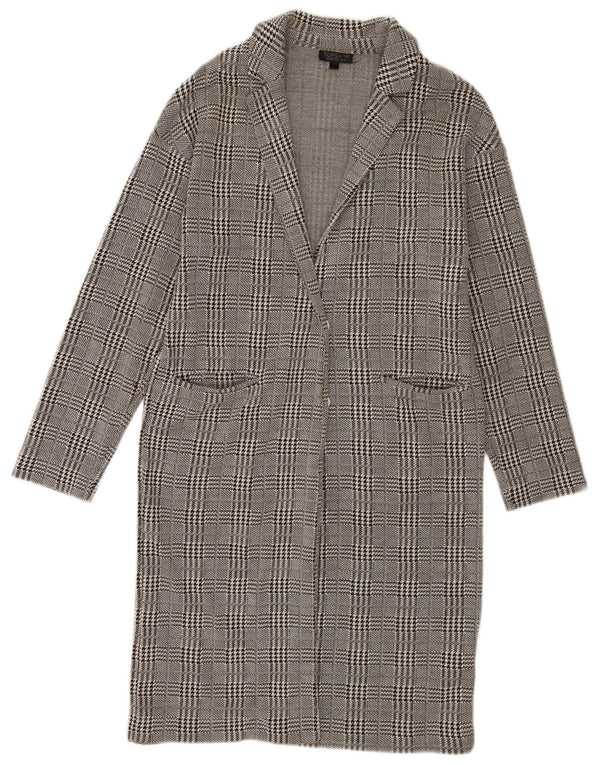 Sobretudo feminino Topshop UK 10 algodão houndstooth cinza pequeno