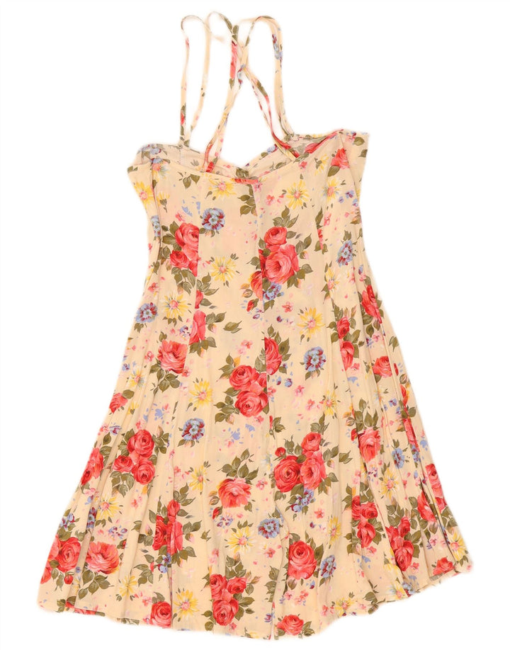 Macacão feminino vintage IT 42 viscose floral amarelo médio