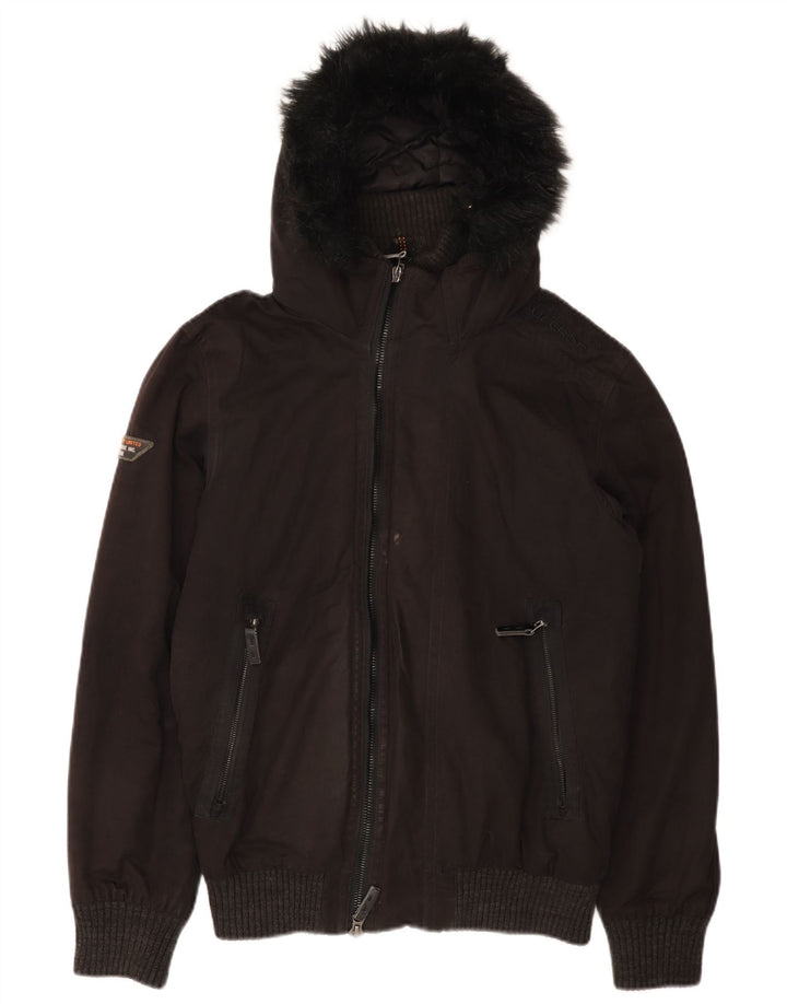 Jaqueta Bomber Masculina Superdry com Capuz UK 38 Médio Preto