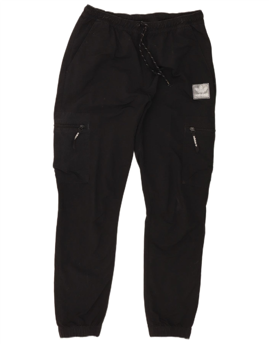 Adidas Mens Joggers Cargo Calças Médias W32 L29 Preto Nylon