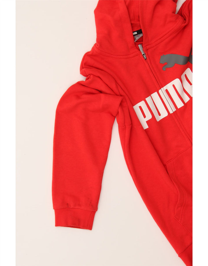 PUMA Boys Graphic Zip Hoodie Sweater 13-14 Years Orange Cotton Vintage Puma and Second-Hand Puma from Messina Hembry 