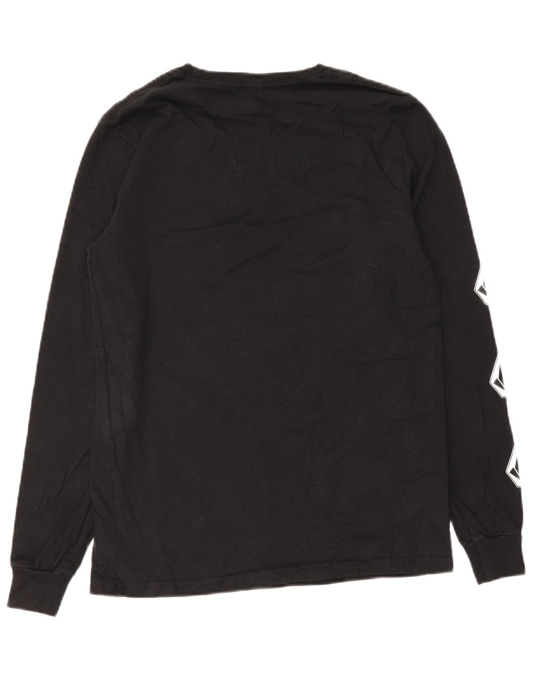 Top gráfico masculino Volcom manga comprida pequeno algodão preto