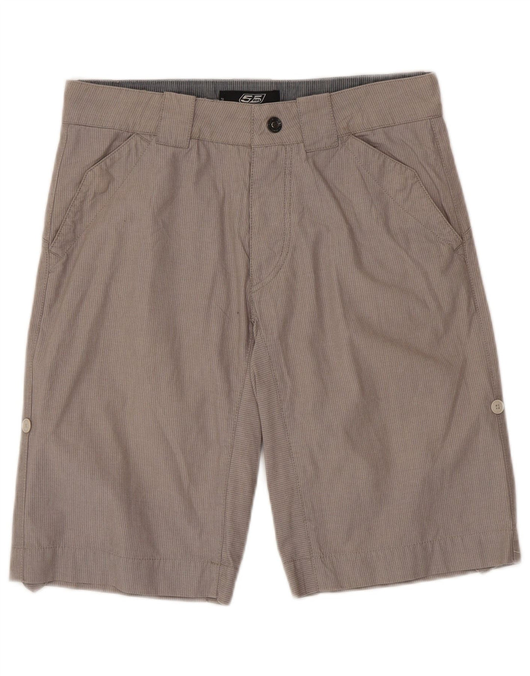 55DSL Shorts Chino Masculino W29 Algodão Risca de Giz Cinza Médio