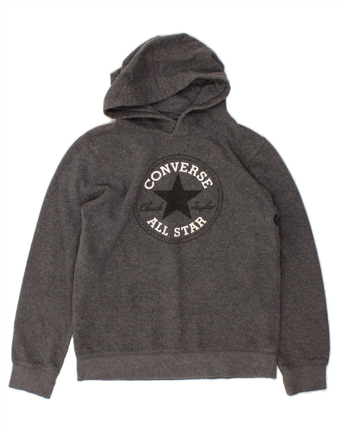CONVERSE Boys Chuck Taylor Graphic Hoodie Jumper 13-14 Years XL Grey Vintage Converse and Second-Hand Converse from Messina Hembry 
