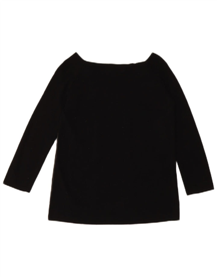 Top feminino ZARA com manga 3/4 e ombro de fora Reino Unido 10 pequeno preto