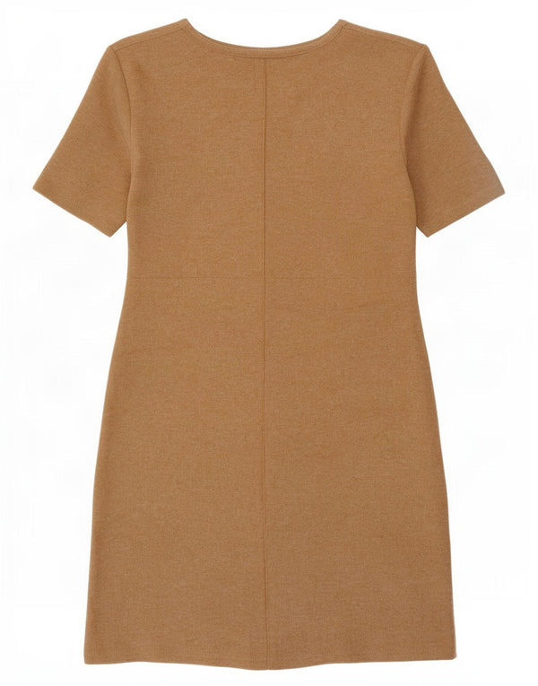 Vestido feminino Zara Shift UK 10 pequeno bege