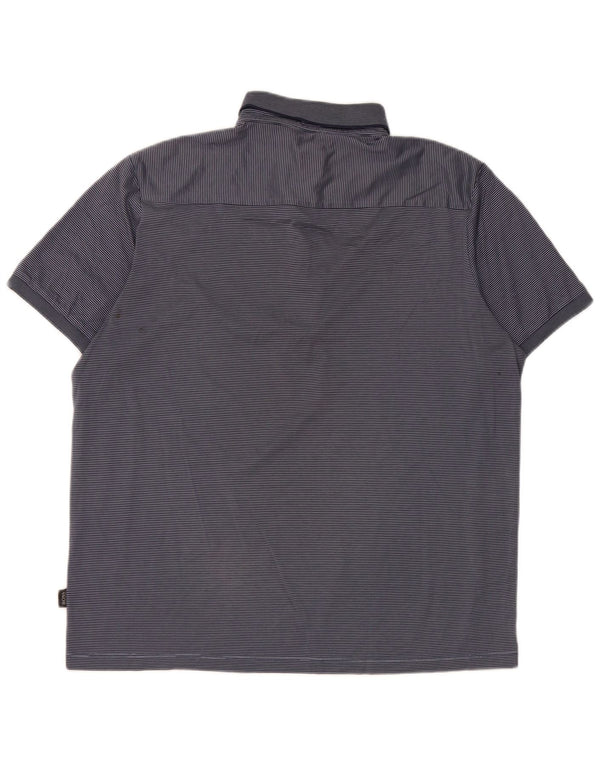 Camisa polo masculina Hugo Boss Regular Fit grande listra azul marinho