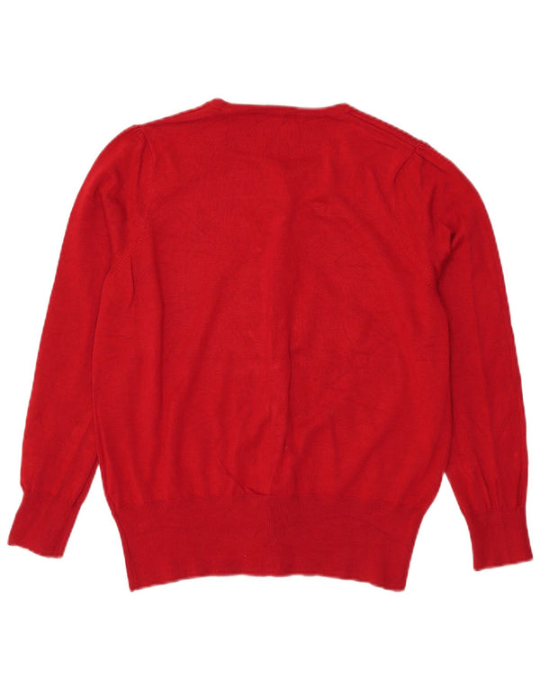 Suéter cardigã feminino Marks & Spencer UK 18 XL viscose vermelha