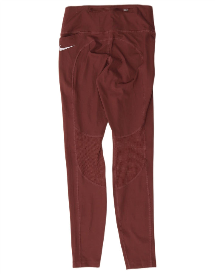 Leggings Nike Dri Fit Feminina UK 8 Pequena Borgonha