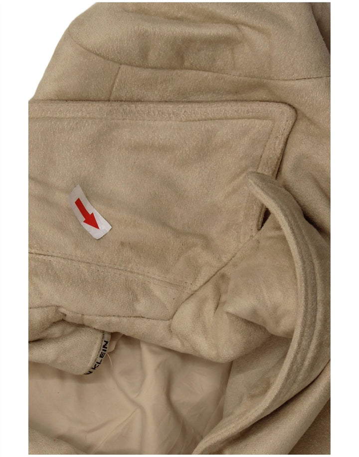 Jaqueta blazer feminina CALVIN KLEIN com 3 botões Reino Unido 16 grande poliéster bege