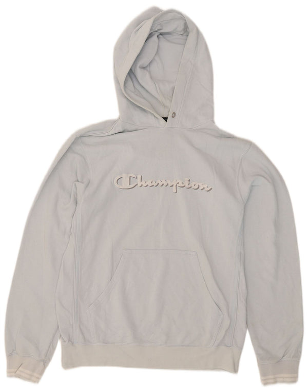 Jumper masculino com capuz gráfico Champion grande algodão azul