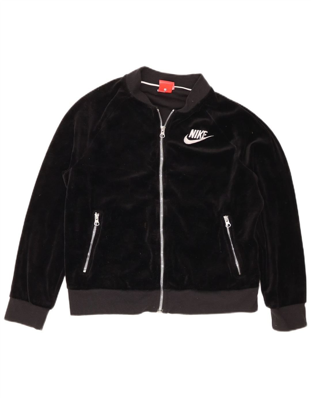 Jaqueta Nike Feminina Oversized Velour Tracksuit UK 10 Pequena Preta