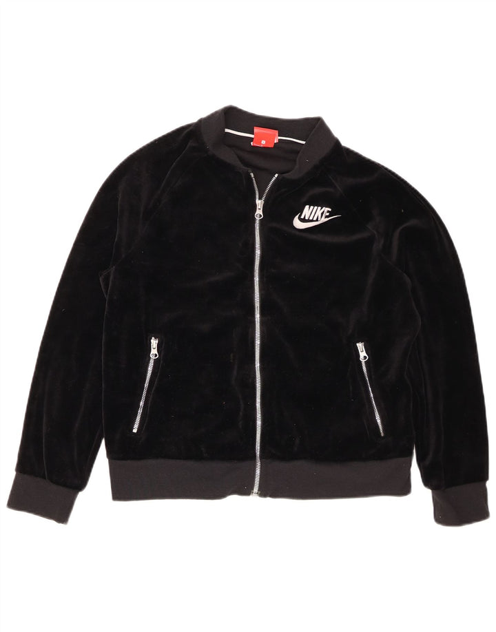 Jaqueta Nike Feminina Oversized Velour Tracksuit UK 10 Pequena Preta