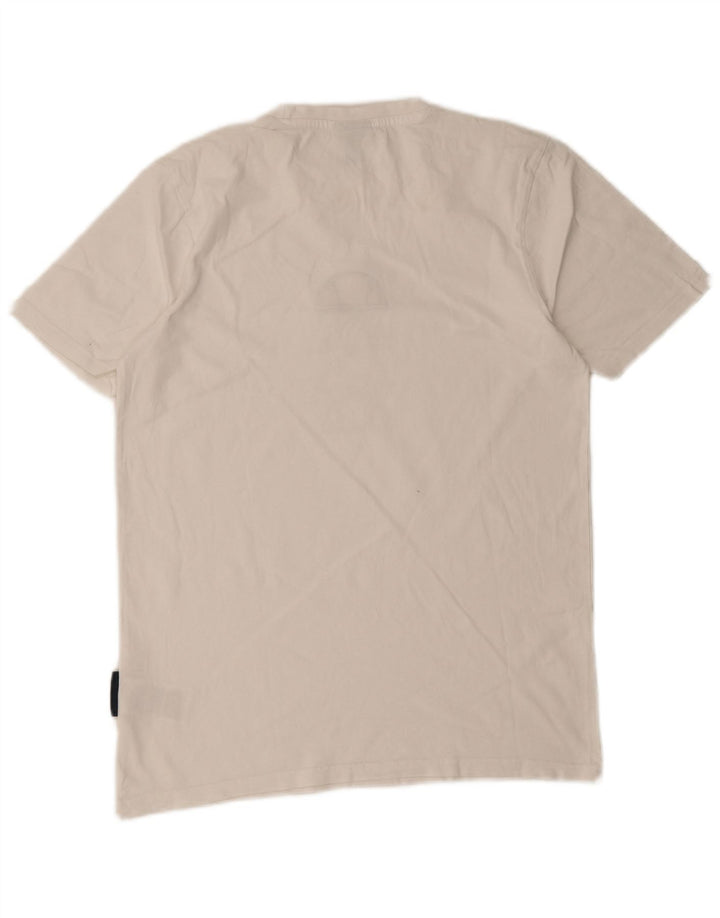 Ellesse Camiseta masculina gráfica Top médio algodão branco