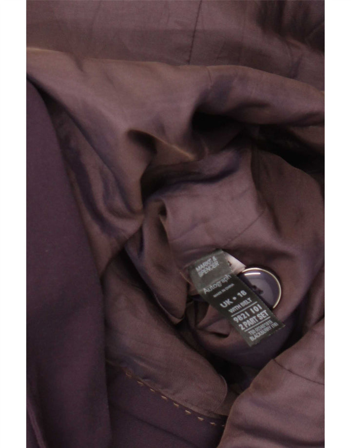 Casaco impermeável feminino Marks & Spencer Reino Unido 18 XL roxo poliéster