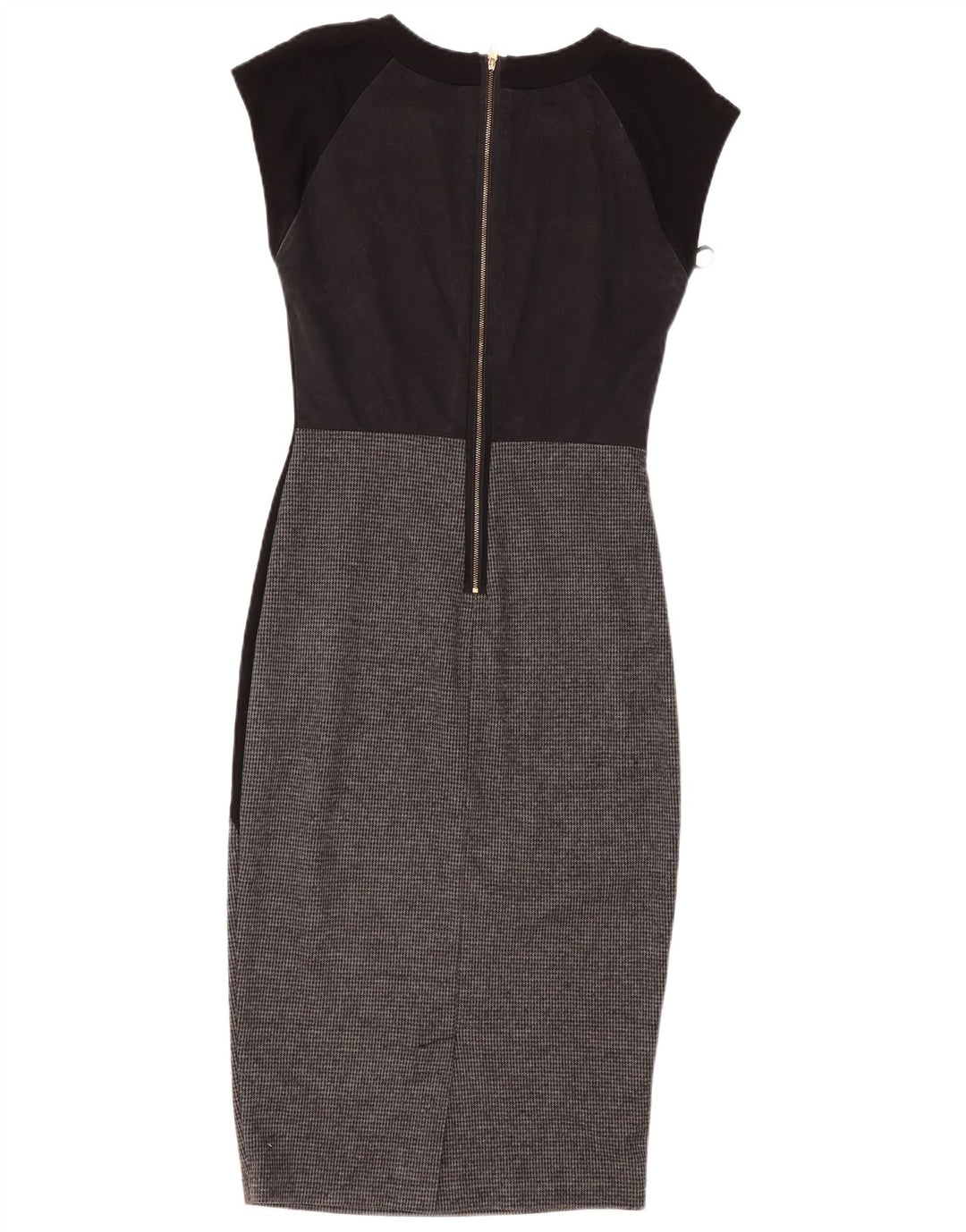 Vestido bodycon feminino Ted Baker tamanho 2 poliéster colorblock preto pequeno