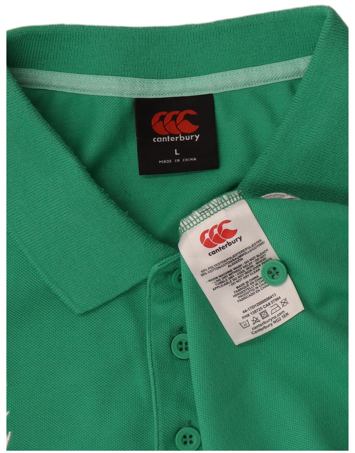 Camisa polo masculina IRFU Canterbury poliéster verde grande